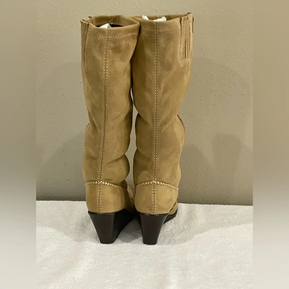 Aerosoles Gather Round Real Suede Knee High Wedge Boot |‎ Color: Tan | Size: 8
